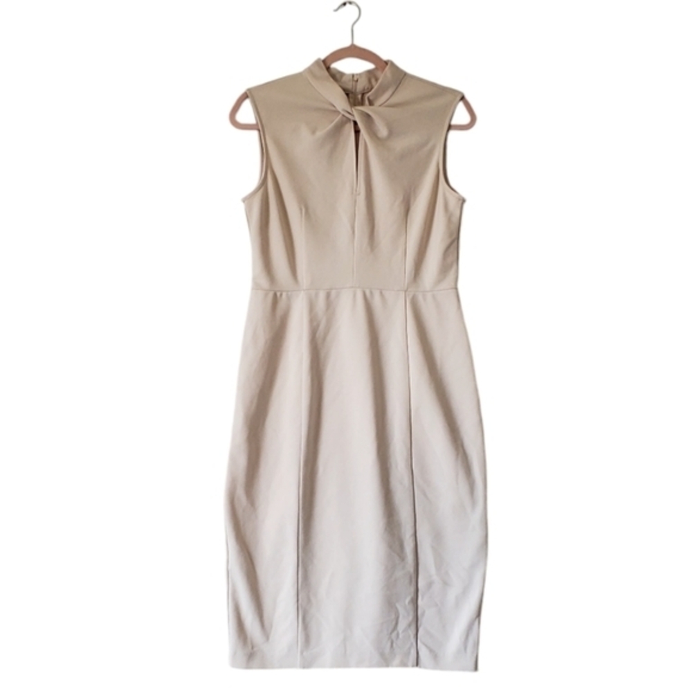 Donna Morgan Cream Sleeveless Dress Knee Length‎ Women Size 8